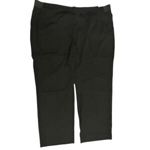 Liz Claiborne 3X Audra Pants Black Wide Straight Leg Mid Rise Comfort Waistband